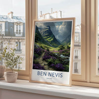 Ben Nevis Poster - Scotland Scenic Art - Heather Valley Stream Home Decor