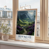 Ben Nevis Poster - Scotland Travel Art - Dramatic Highland Valley Wall Decor