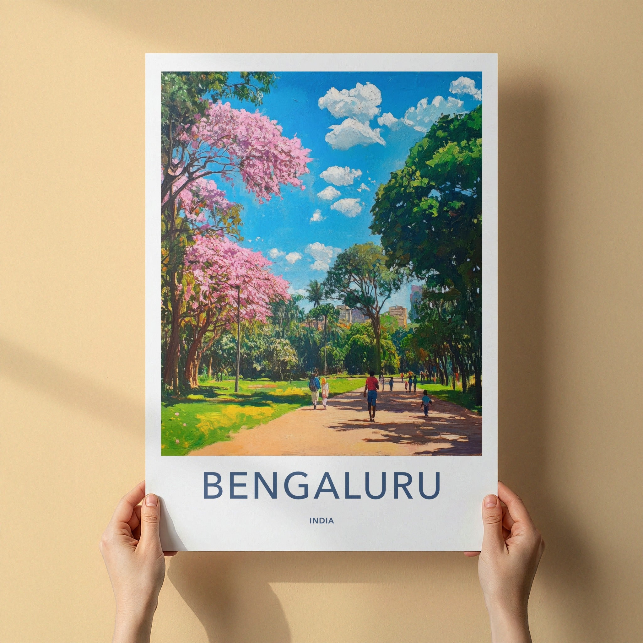 Bengaluru Poster - India Travel Art - Karnataka Lush Park Home Decor