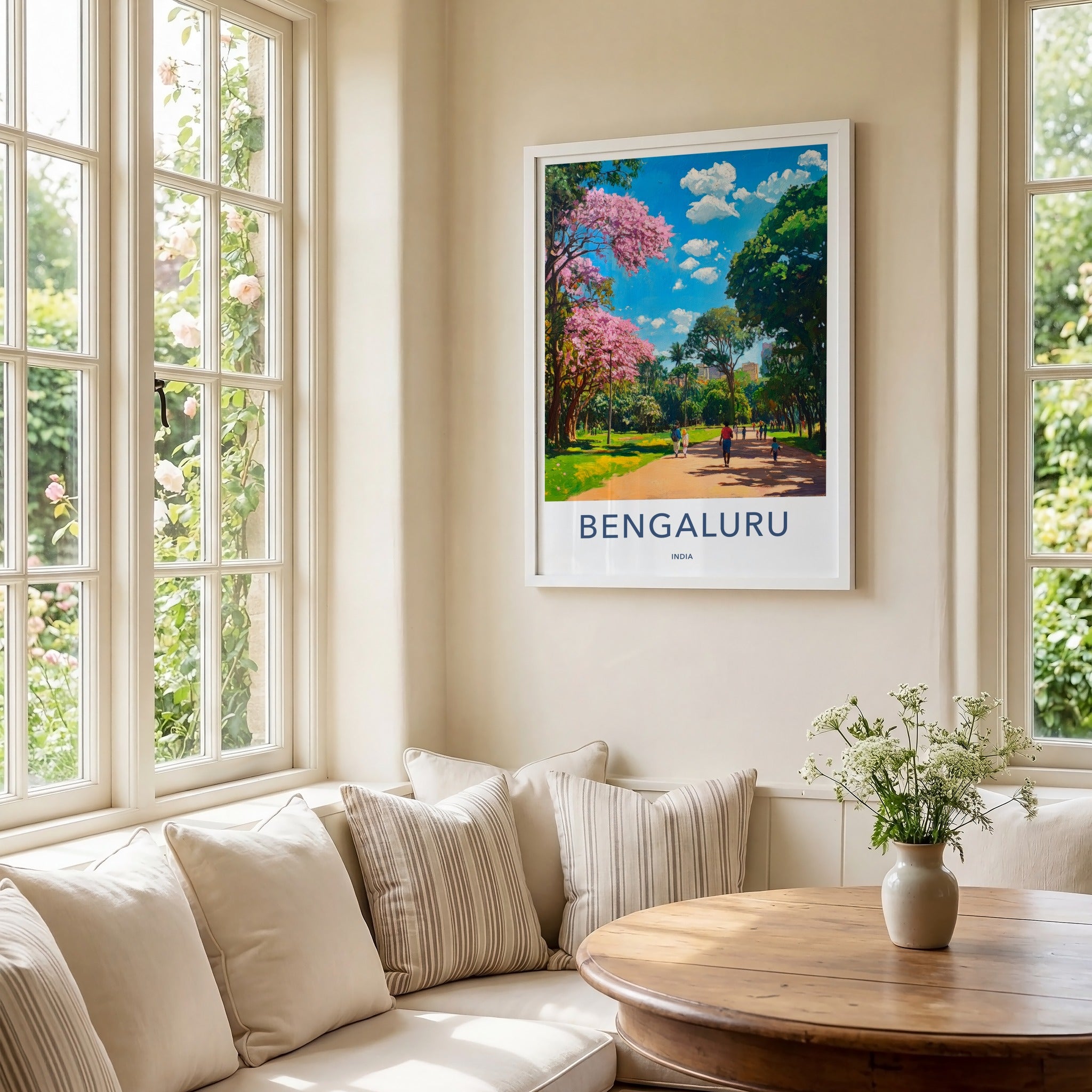 Bengaluru Poster - India Travel Art - Karnataka Lush Park Home Decor