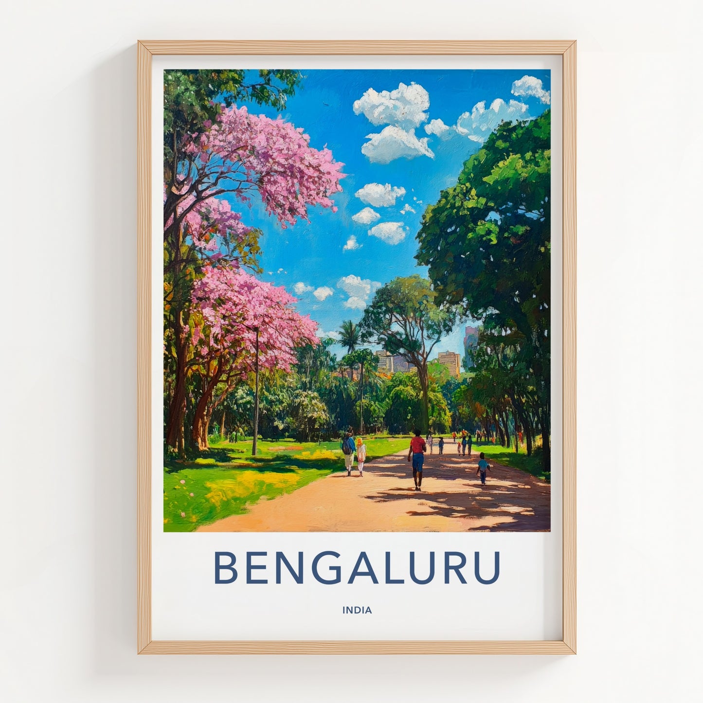 Bengaluru Poster - India Travel Art - Karnataka Lush Park Home Decor