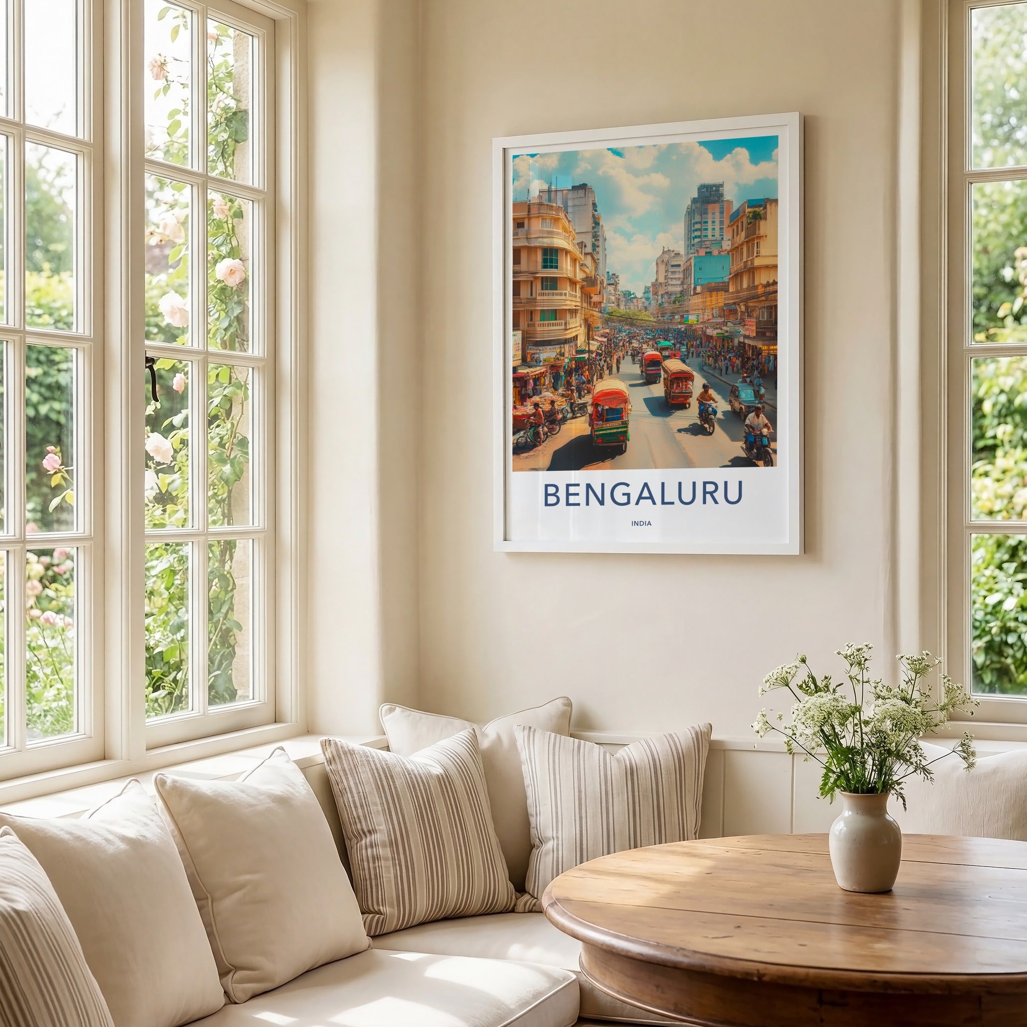 Bengaluru Poster - India Wall Art - Karnataka Vibrant Urban Home Decor