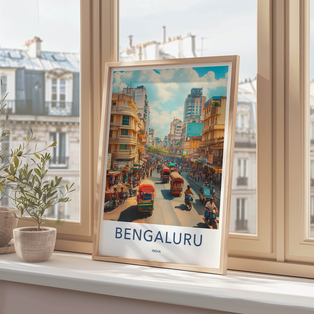 Bengaluru Poster - India Wall Art - Karnataka Vibrant Urban Home Decor