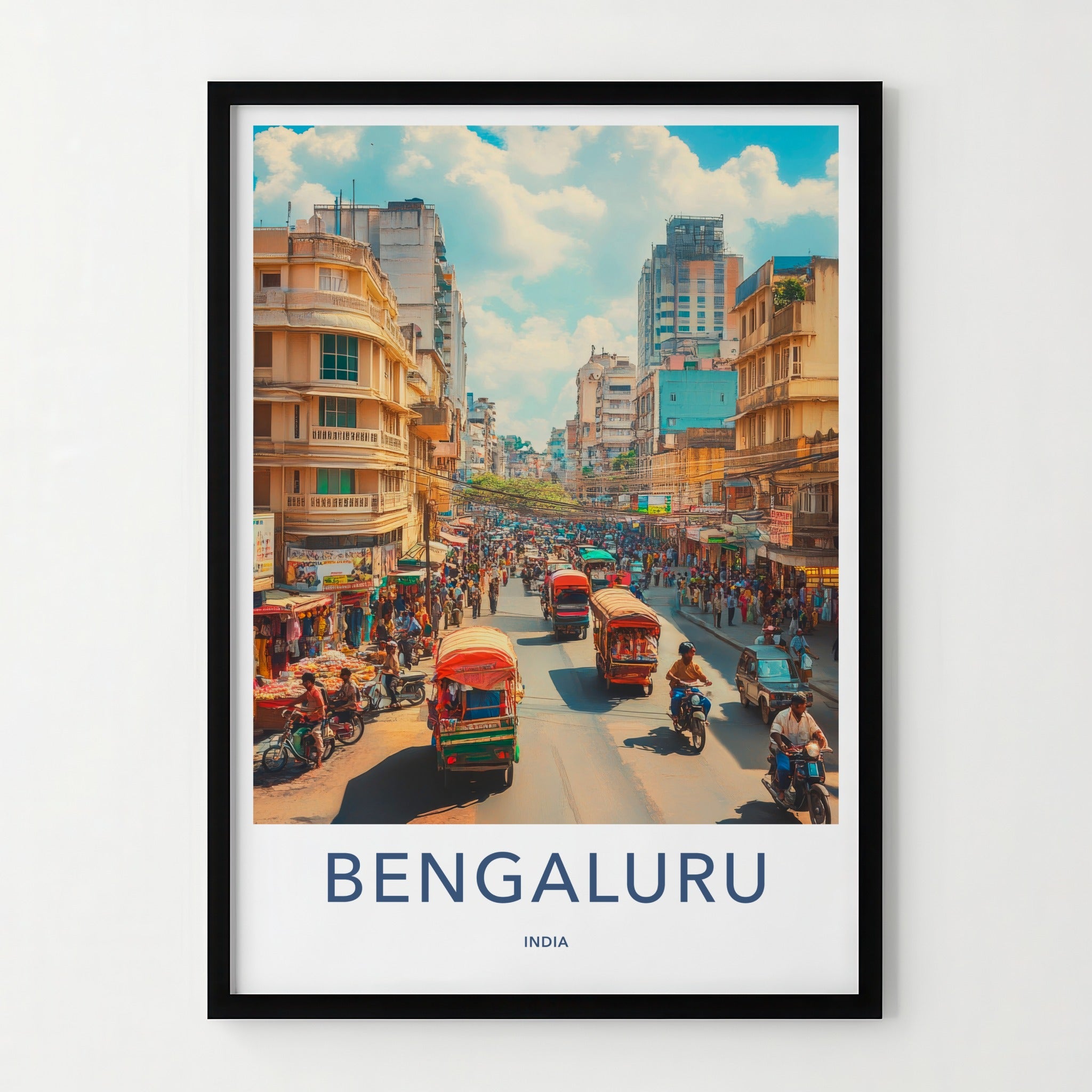 Bengaluru Poster - India Wall Art - Karnataka Vibrant Urban Home Decor