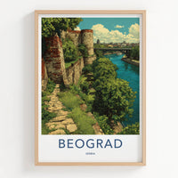 Beograd Poster - Serbia Travel Art - Historic River City Home Decor