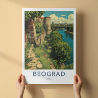 Beograd Poster - Serbia Travel Art - Historic River City Home Decor