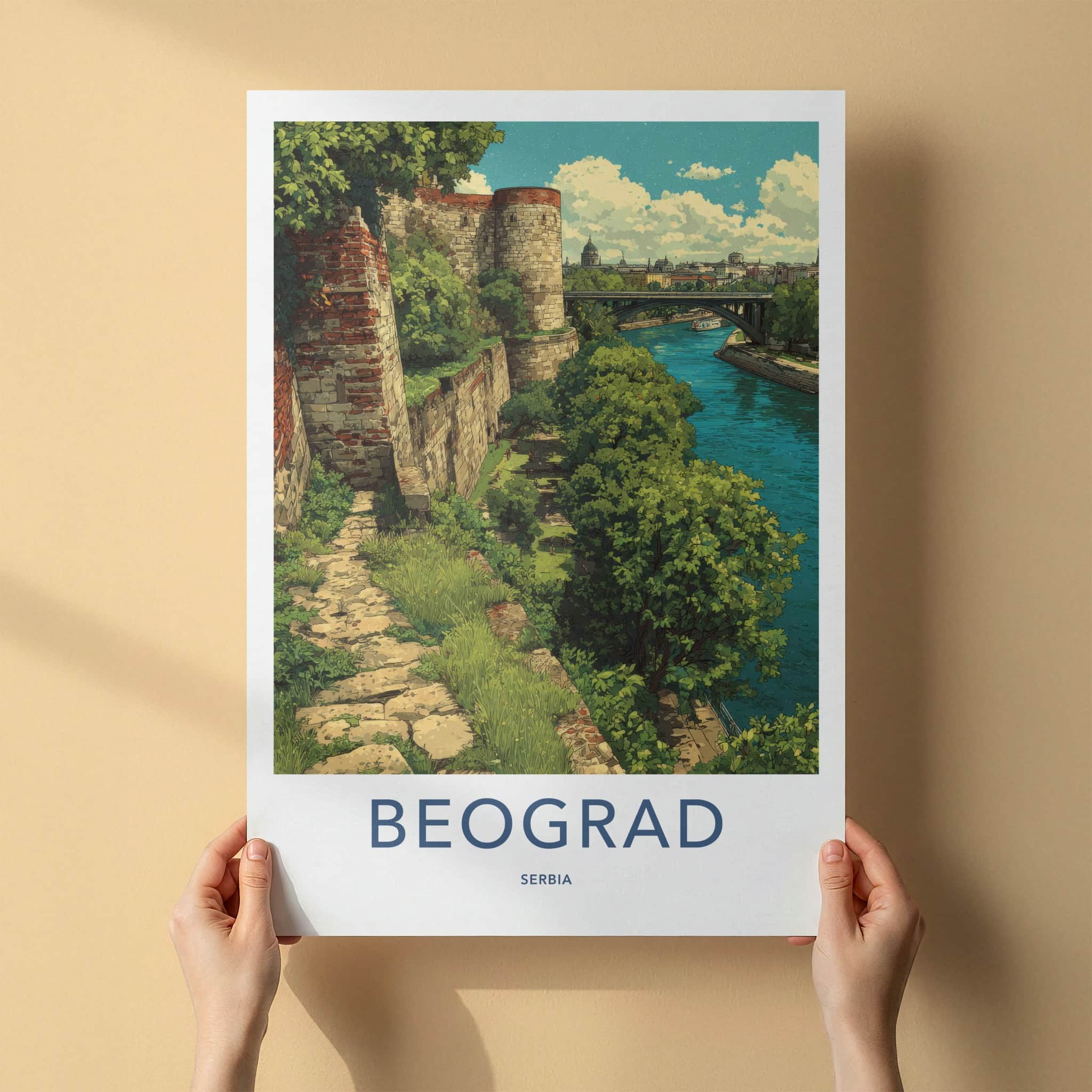 Beograd Poster - Serbia Travel Art - Historic River City Home Decor