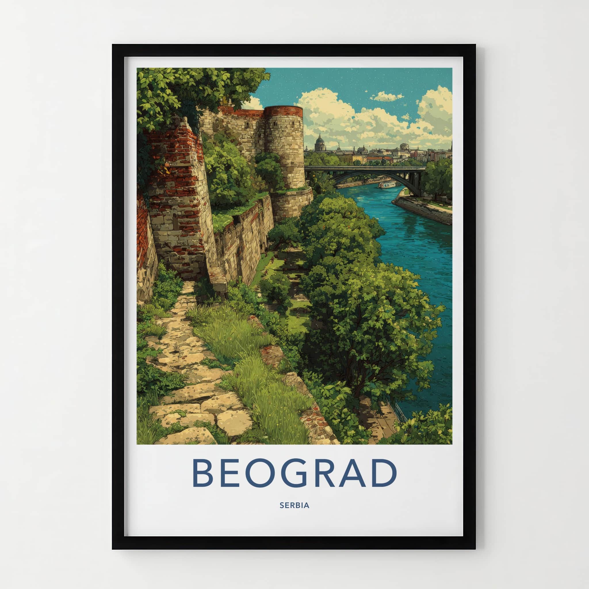 Beograd Poster - Serbia Travel Art - Historic River City Home Decor