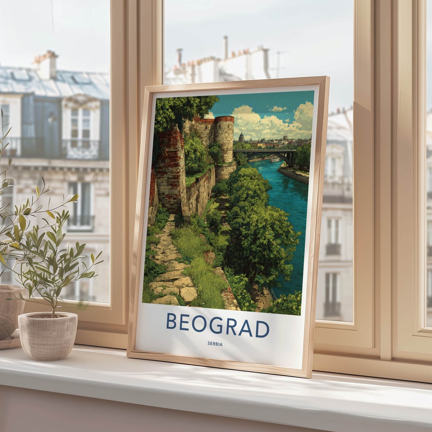 Beograd Poster - Serbia Travel Art - Historic River City Home Decor
