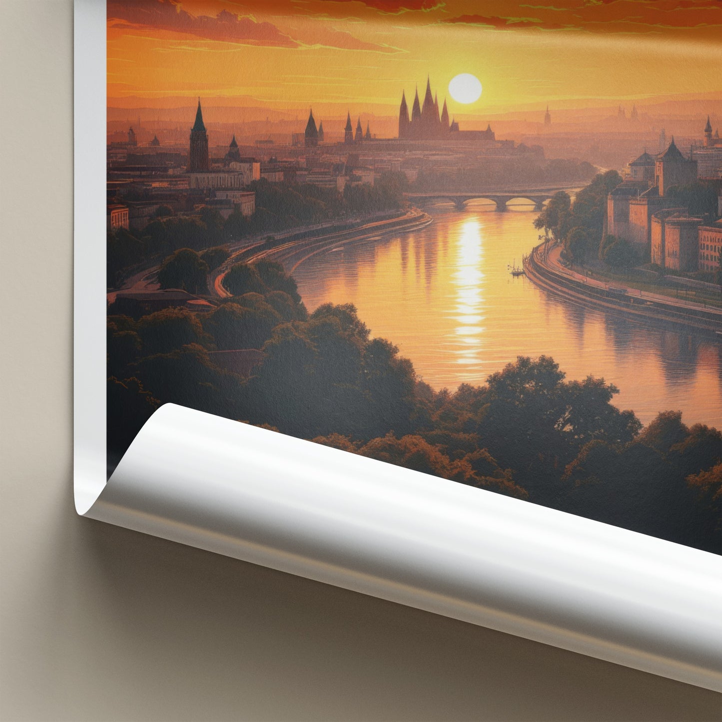 Beograd Poster - Serbia Travel Art - Vibrant City Sunset Wall Decor