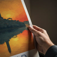 Beograd Poster - Serbia Wall Art - Sunset River City Home Decor