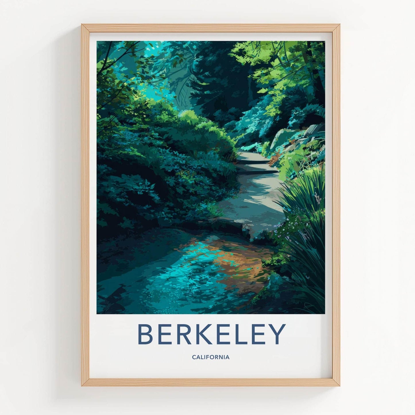 Berkeley Poster - California Scenic Art - Lush Forest Path Home Decor