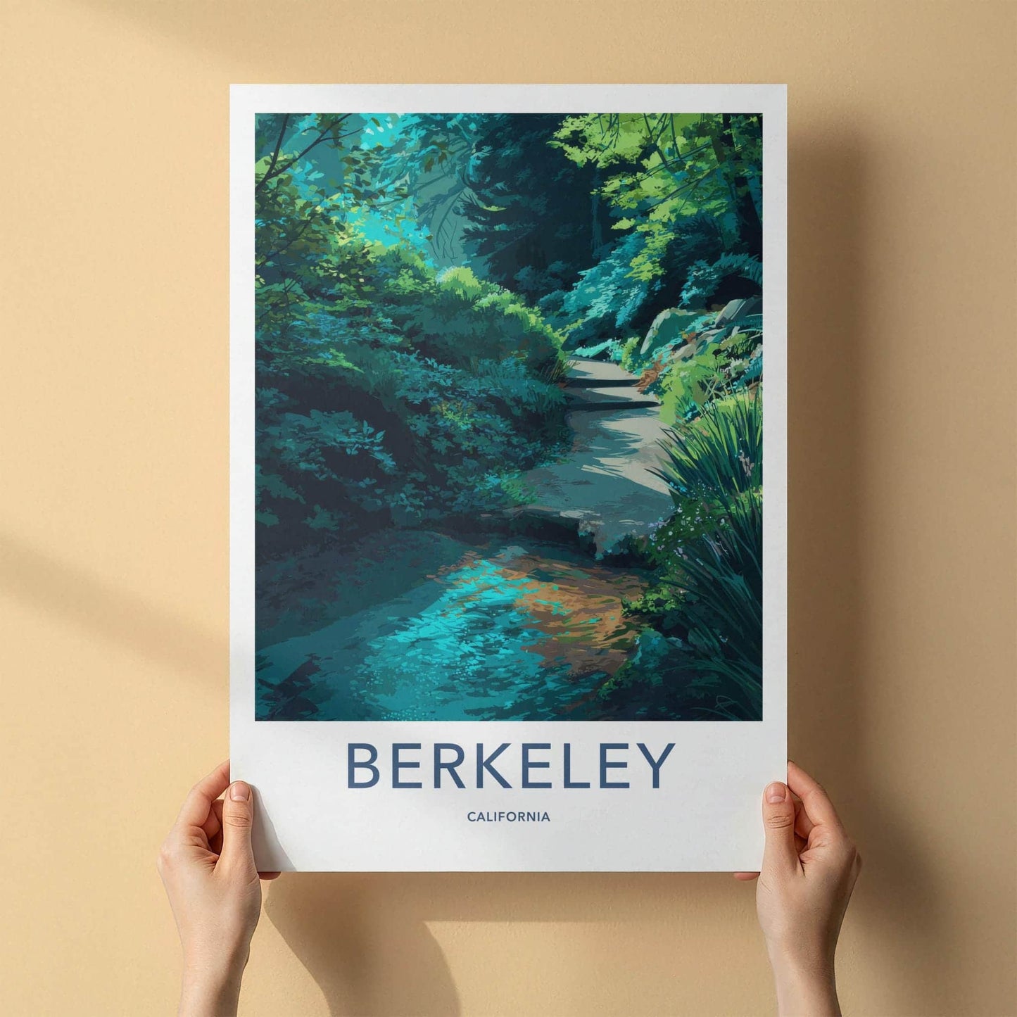 Berkeley Poster - California Scenic Art - Lush Forest Path Home Decor