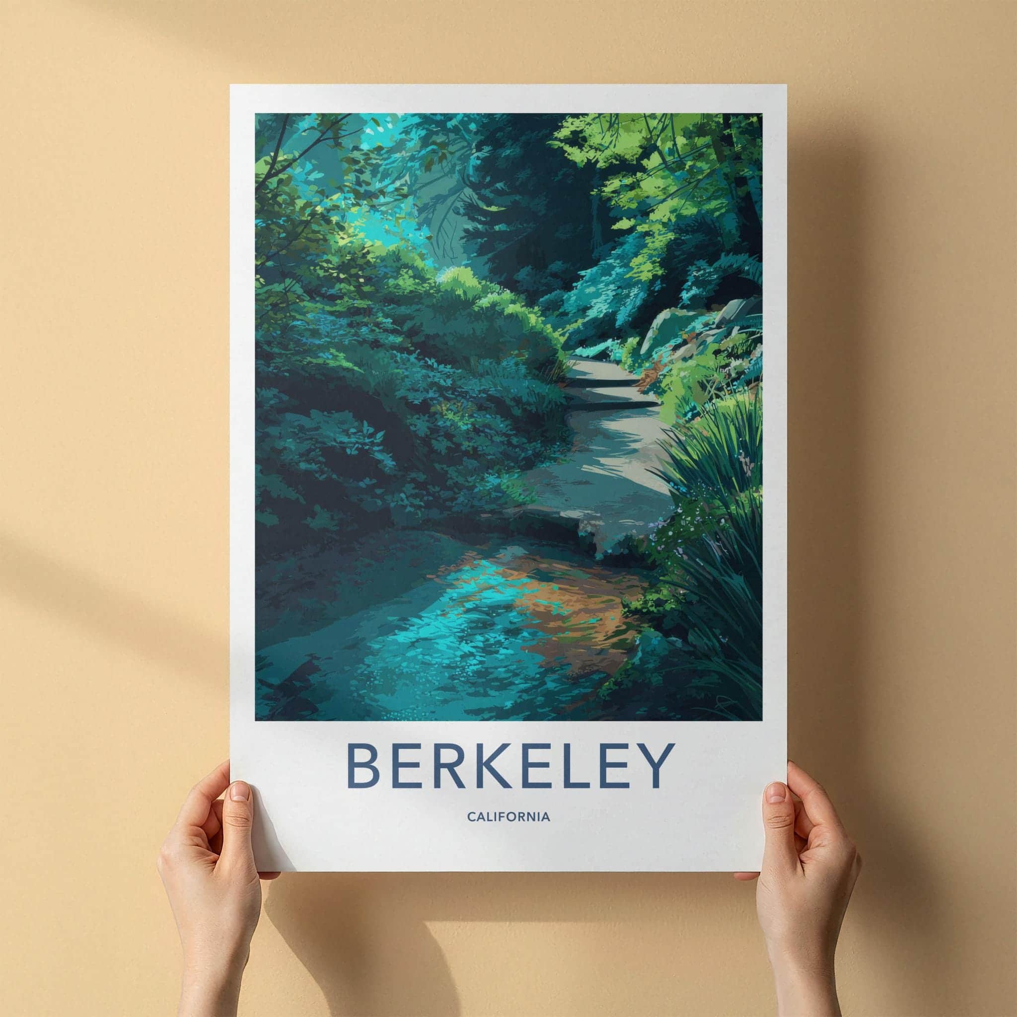Berkeley Poster - California Scenic Art - Lush Forest Path Home Decor