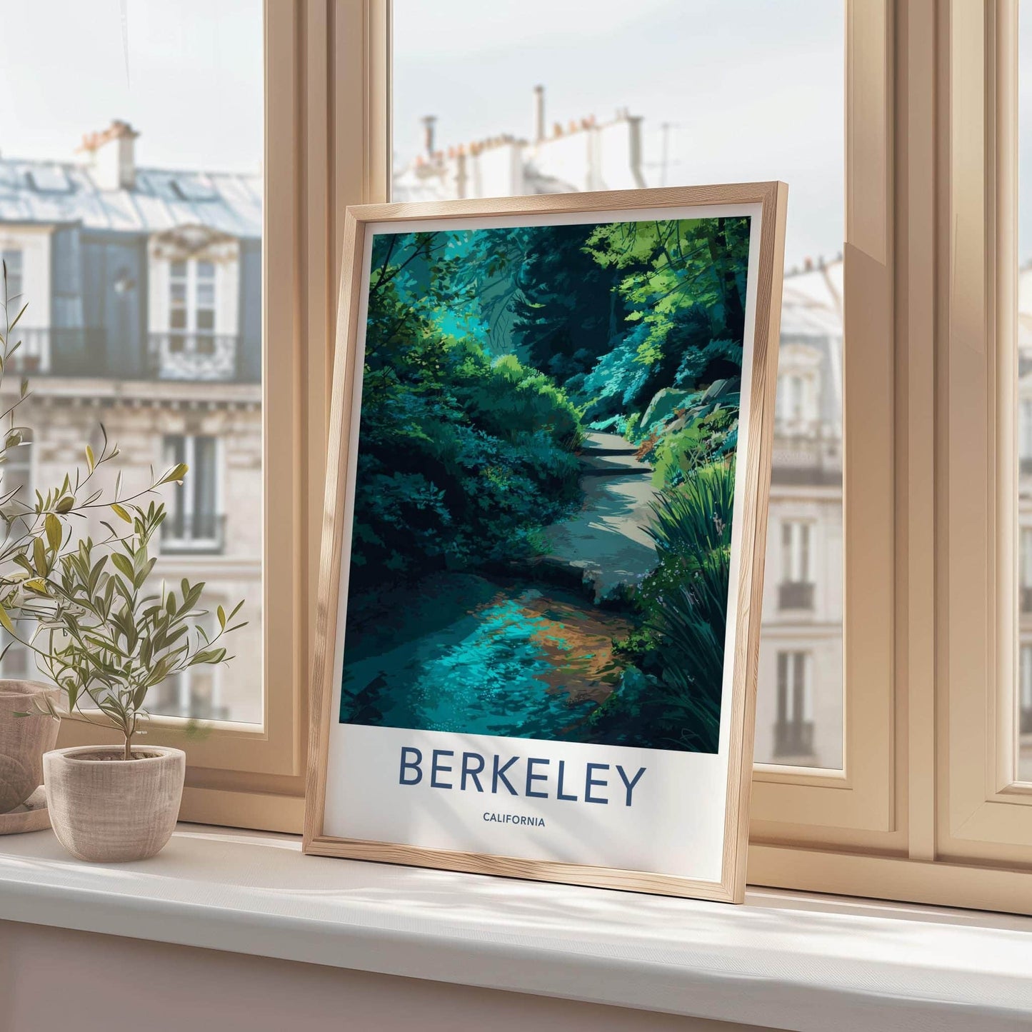 Berkeley Poster - California Scenic Art - Lush Forest Path Home Decor