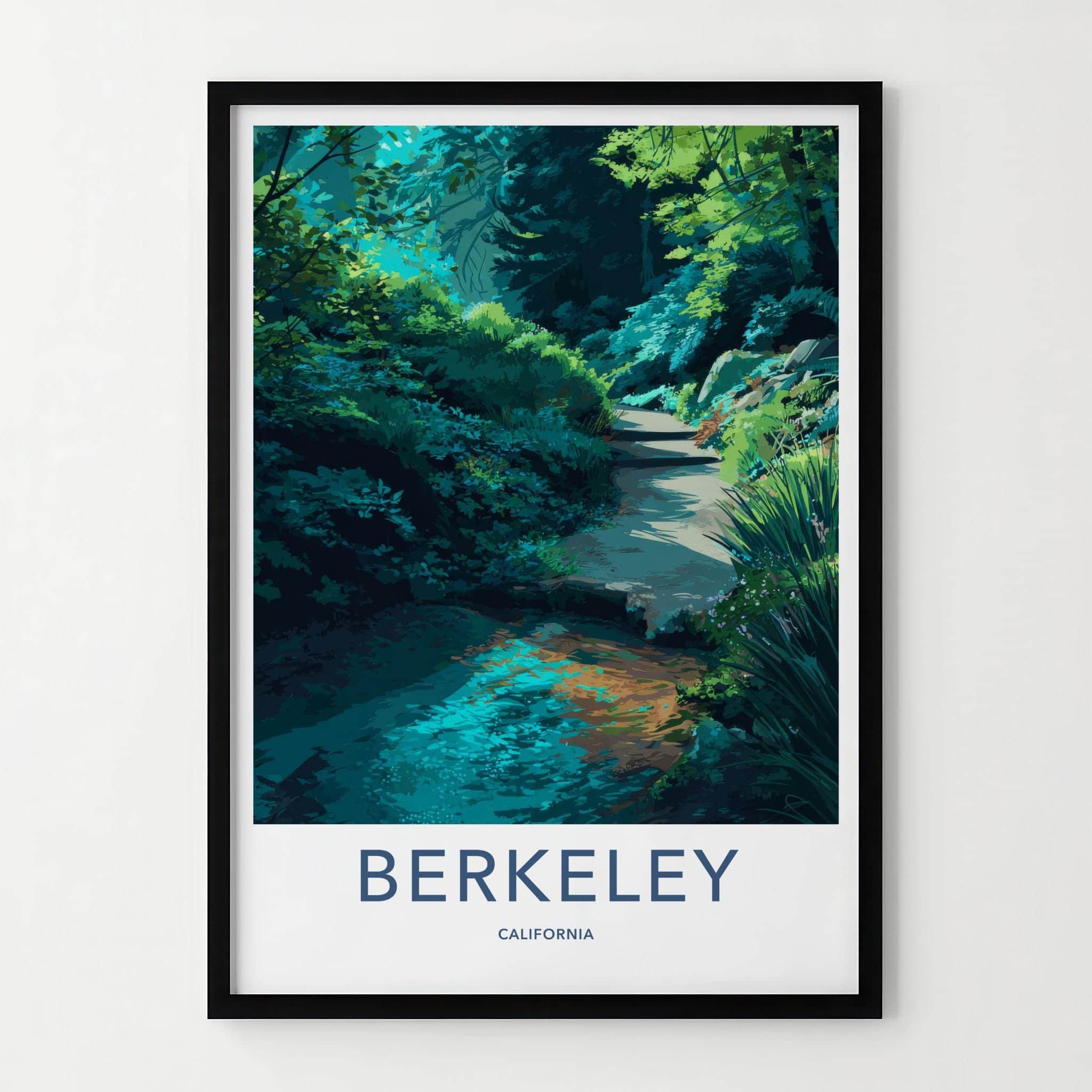 Berkeley Poster - California Scenic Art - Lush Forest Path Home Decor