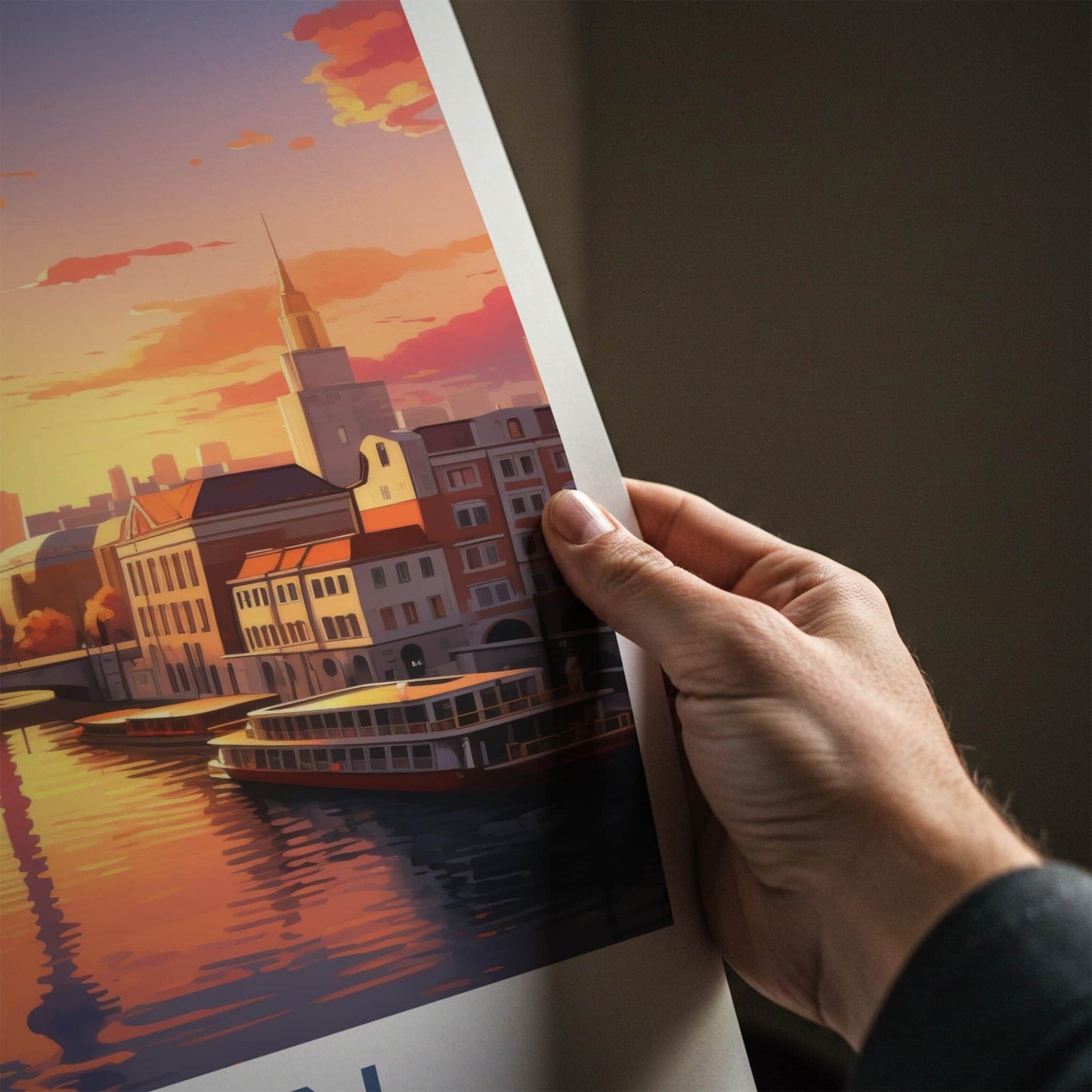 Berlin Poster - Germany Framed Art - City Skyline Sunset Wall Decor