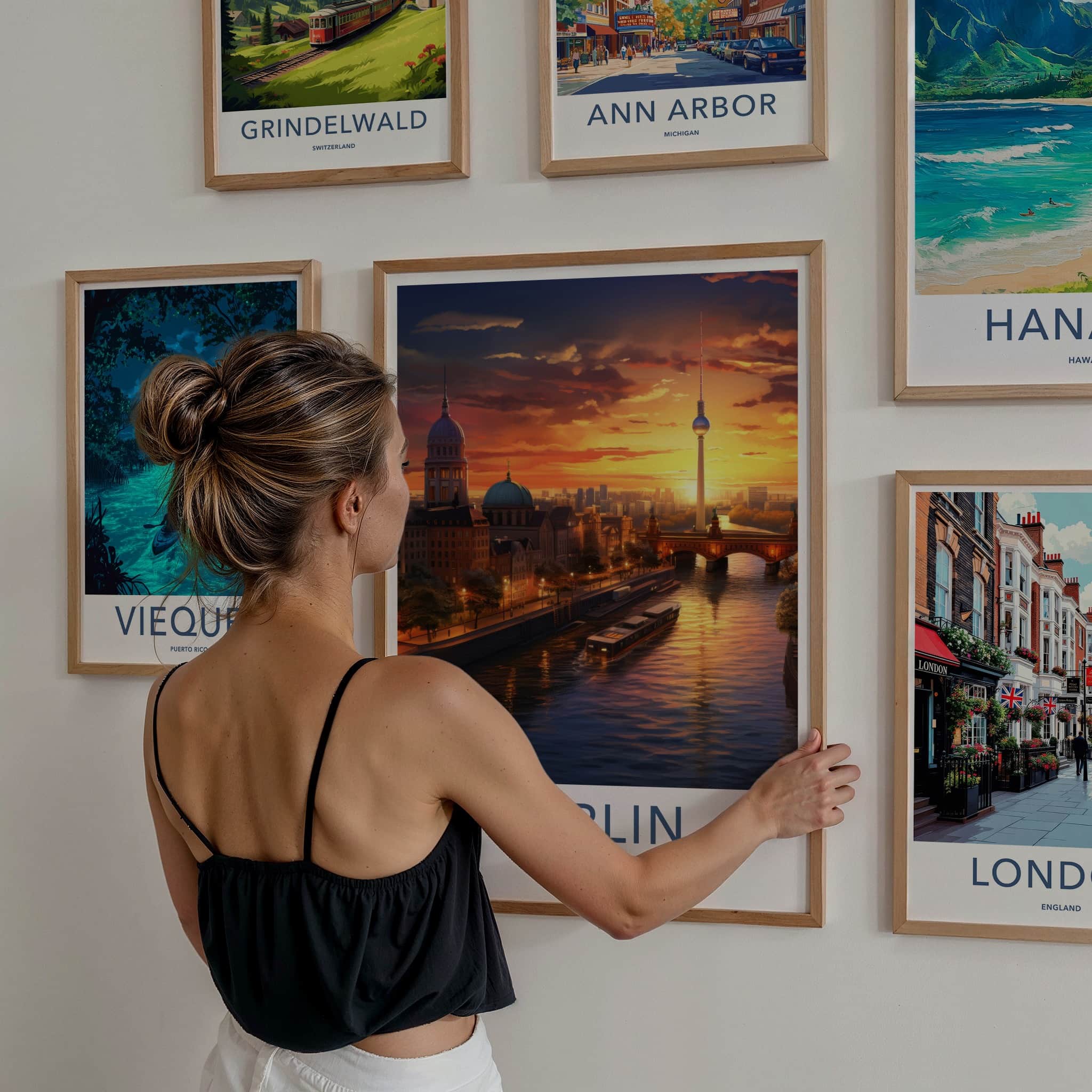 Berlin Poster - Germany Framed Print - Urban Sunset Glow Lounge Decor