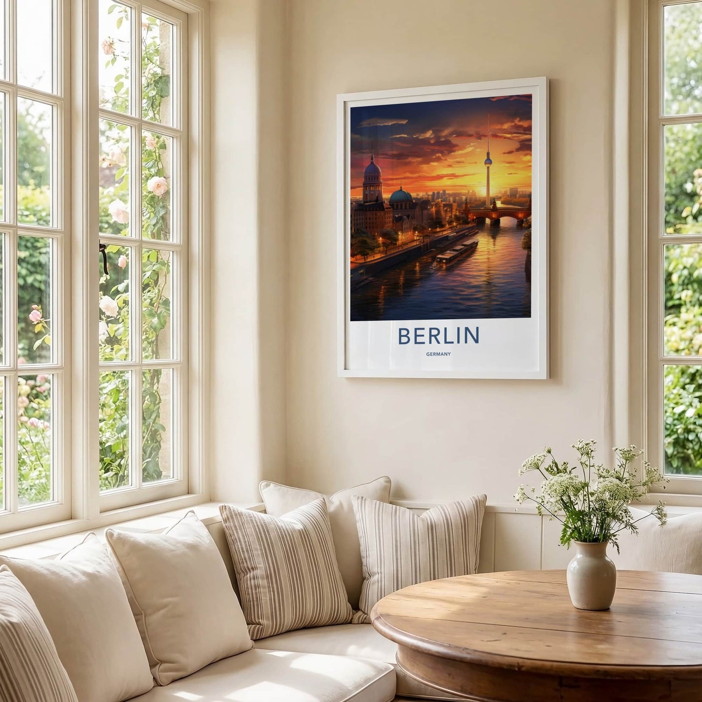 Berlin Poster - Germany Framed Print - Urban Sunset Glow Lounge Decor