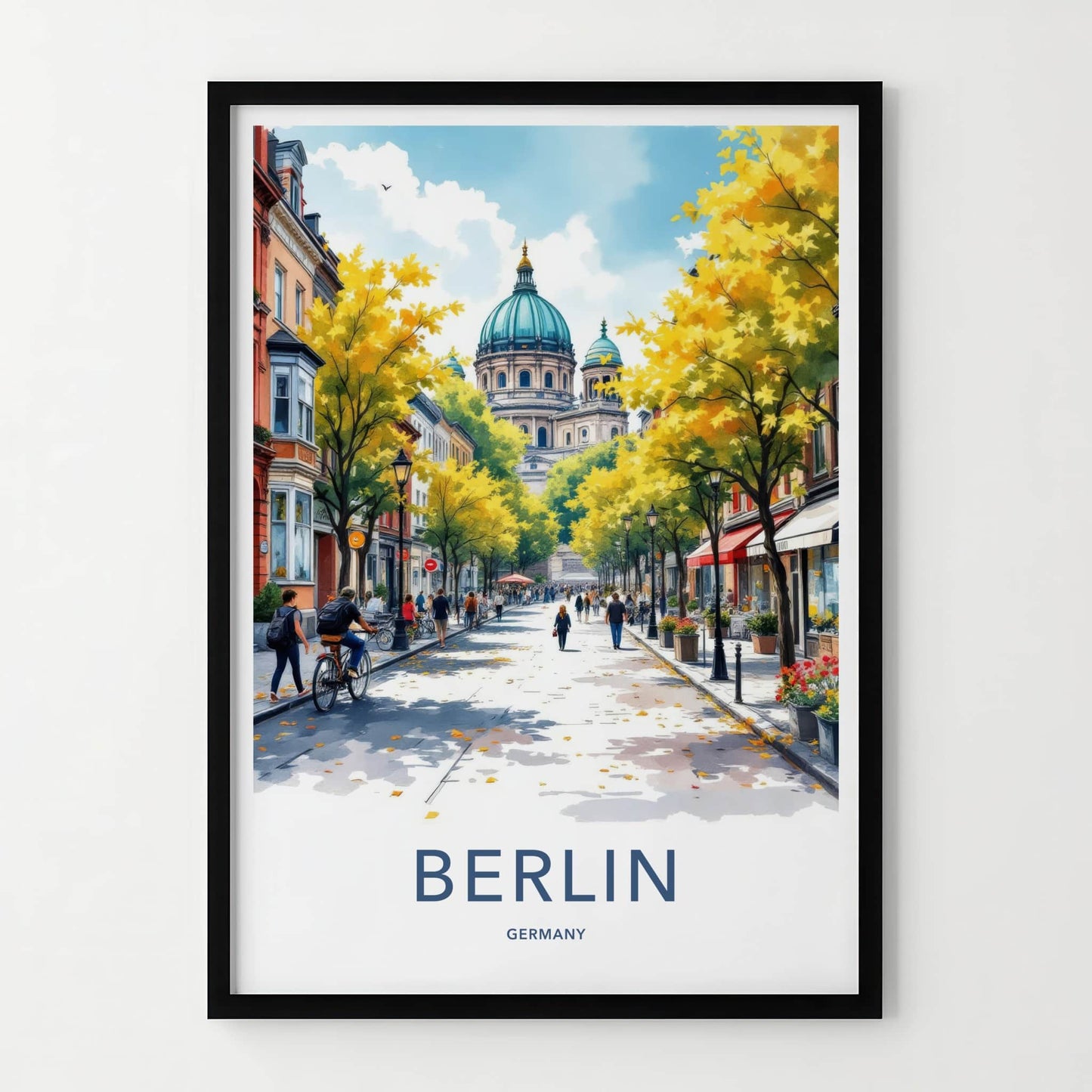 Berlin Poster - Germany Framed Print - Vibrant City Scene Framed Decor
