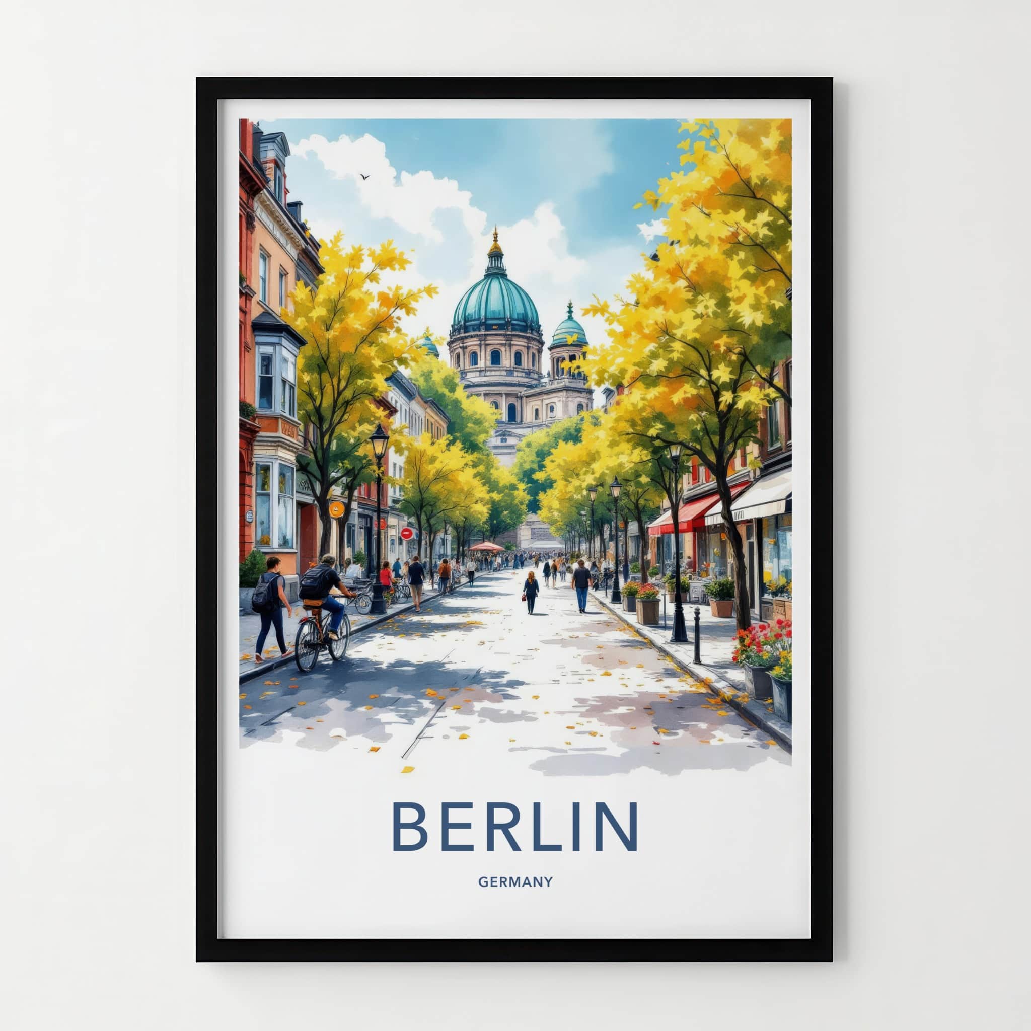 Berlin Poster - Germany Framed Print - Vibrant City Scene Framed Decor