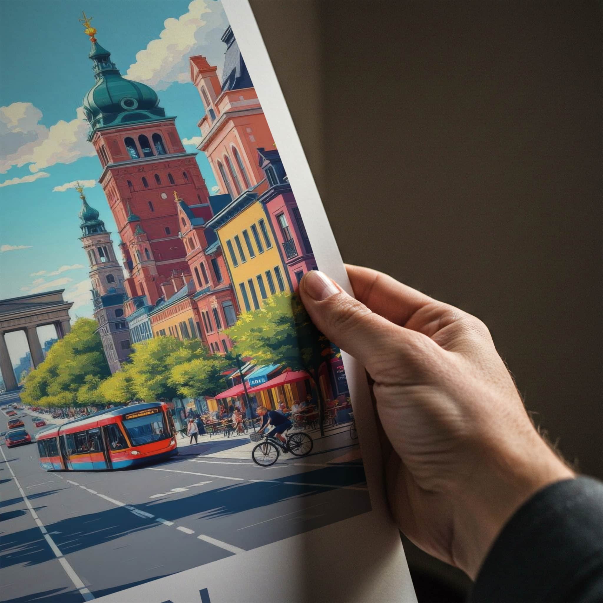 Berlin Poster - Germany Travel Art - Brandenburg Gate Street Home Decor