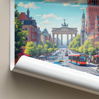 Berlin Poster - Germany Travel Art - Brandenburg Gate Street Home Decor