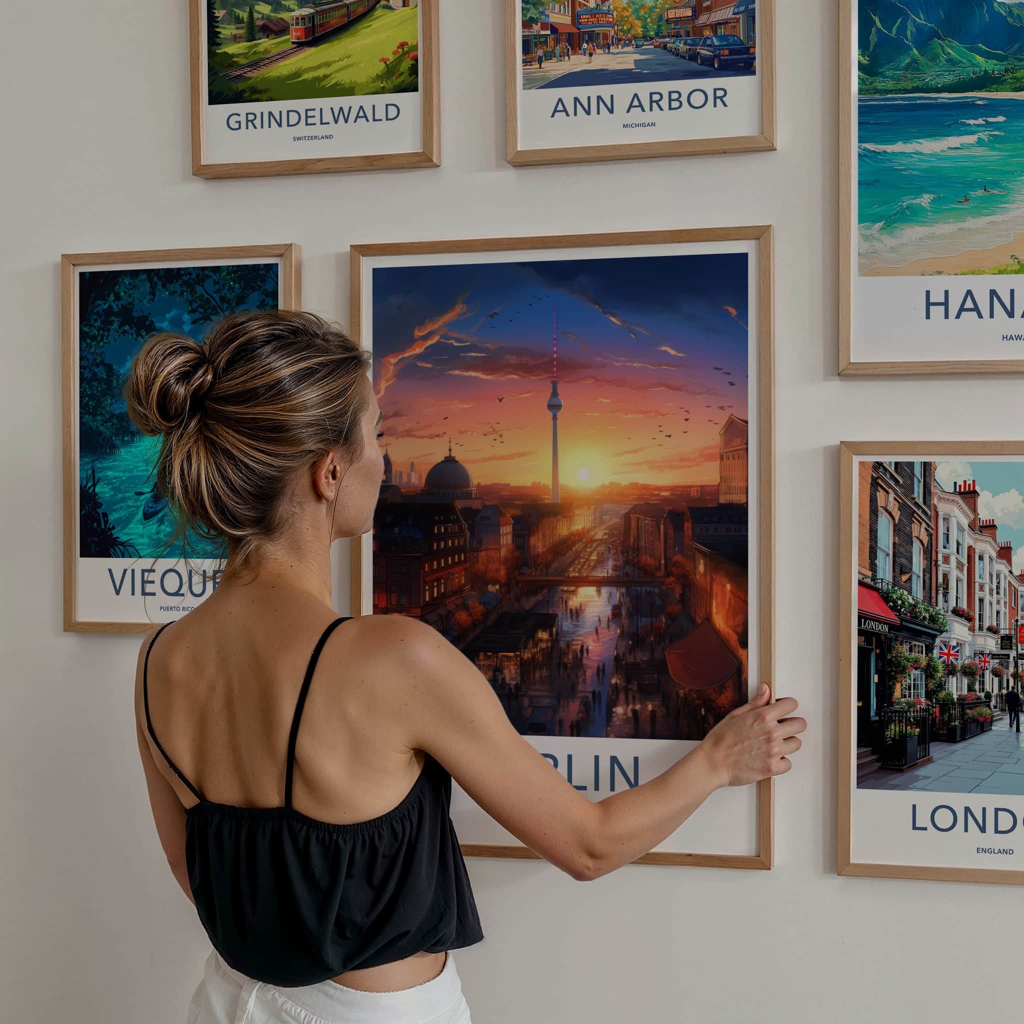 Berlin Poster - Germany Travel Art - City Sunset Tower Home Decor