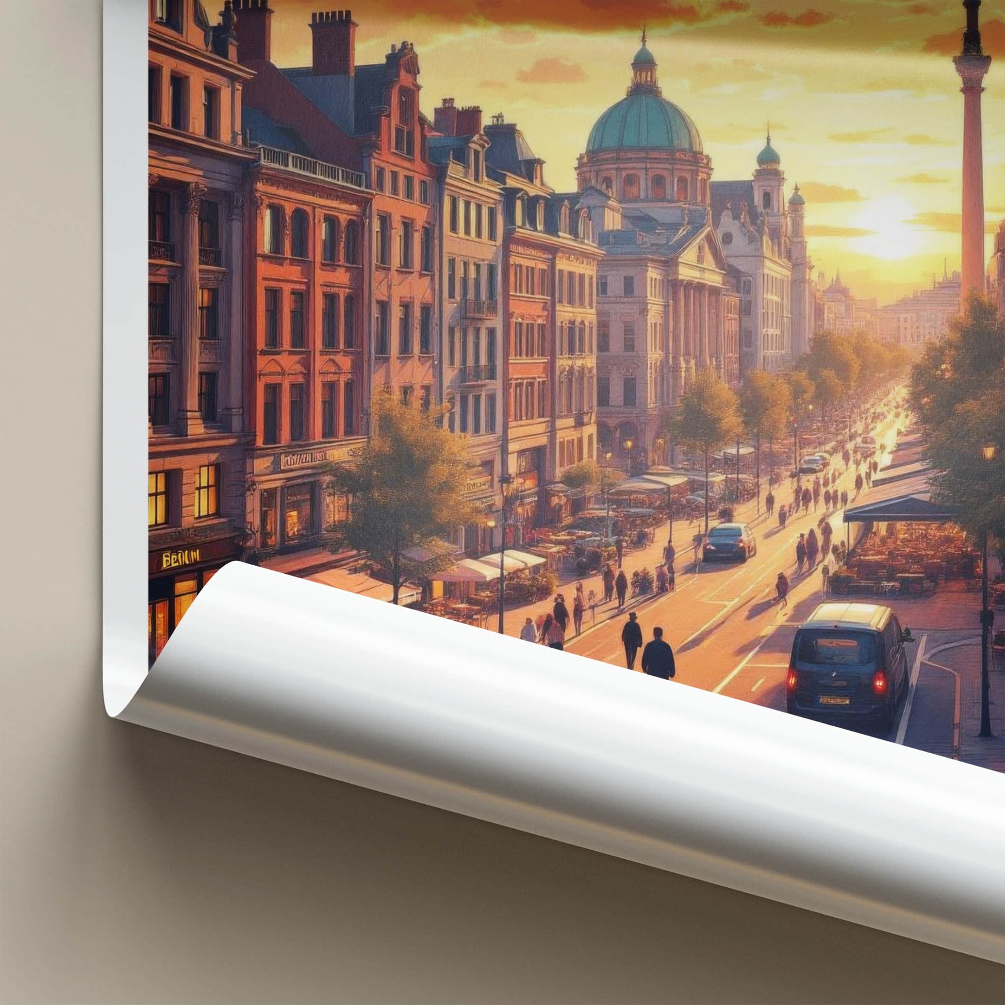 Berlin Poster - Germany Travel Art - Historic City Sunset Home Decor