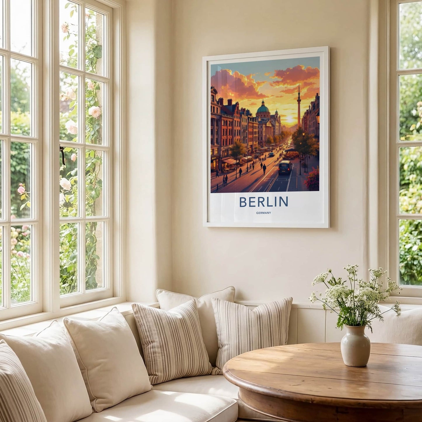 Berlin Poster - Germany Travel Art - Historic City Sunset Home Decor