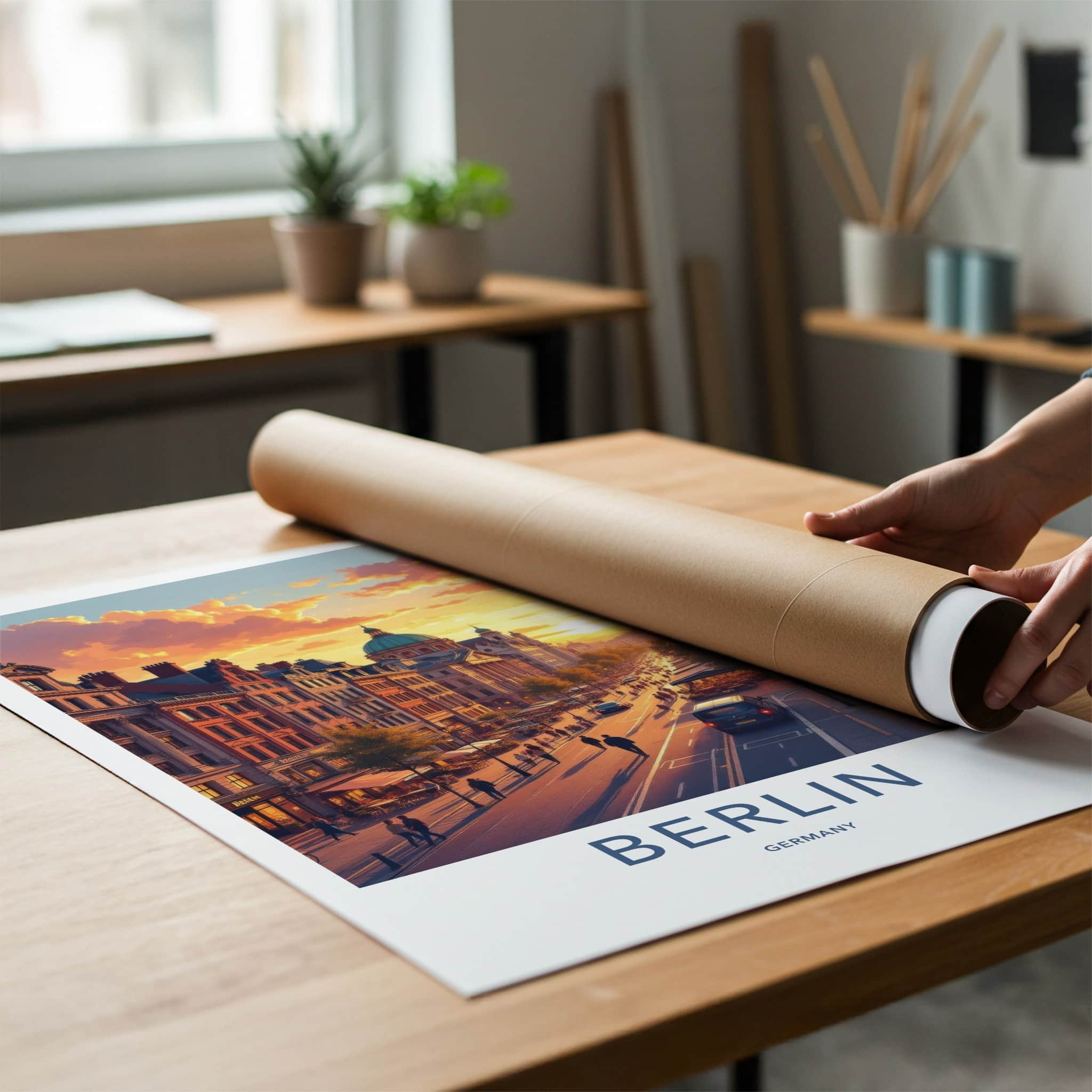 Berlin Poster - Germany Travel Art - Historic City Sunset Home Decor