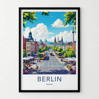 Berlin Poster - Germany Travel Art - Historic Cityscape View Home Decor