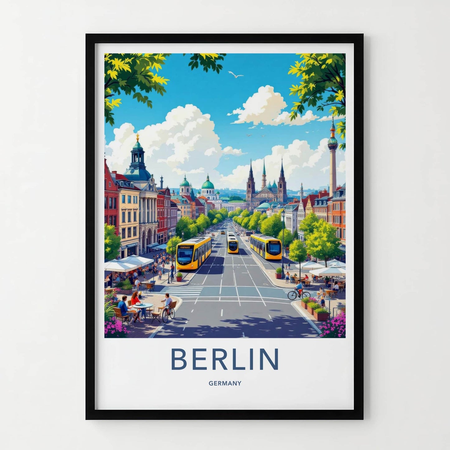 Berlin Poster - Germany Travel Art - Historic Cityscape View Home Decor