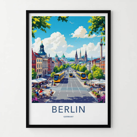 Berlin Poster - Germany Travel Art - Historic Cityscape View Home Decor