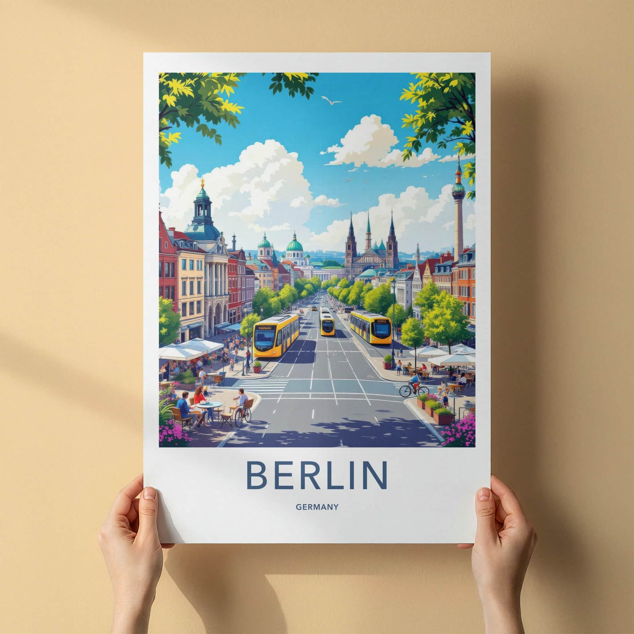 Berlin Poster - Germany Travel Art - Historic Cityscape View Home Decor