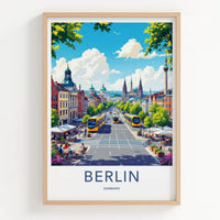 Berlin Poster - Germany Travel Art - Historic Cityscape View Home Decor
