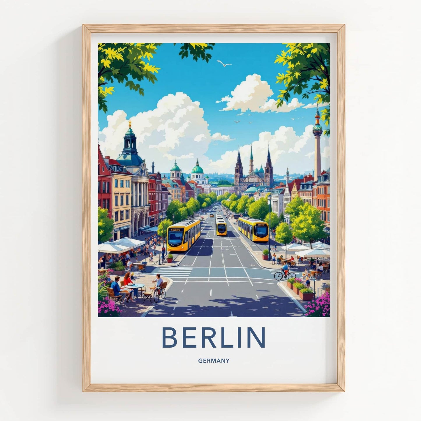 Berlin Poster - Germany Travel Art - Historic Cityscape View Home Decor