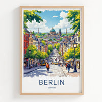Berlin Poster - Germany Travel Art - Lively Cityscape Street Home Decor