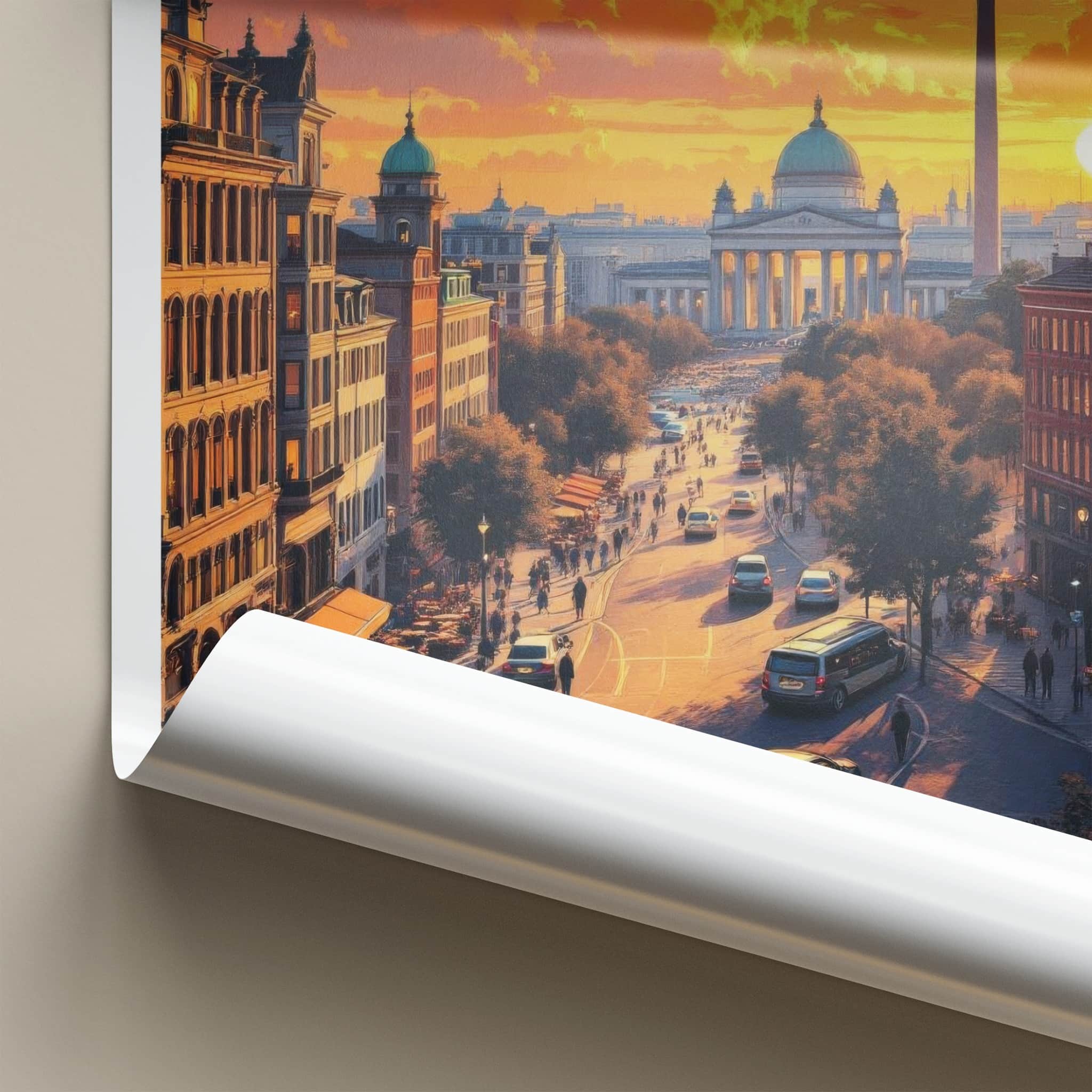 Berlin Poster - Germany Travel Print - Historic Buildings Sunset Wall Decor