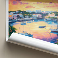 Bermuda Poster - UK Travel Art - Vibrant harbor sunset Wall Decor