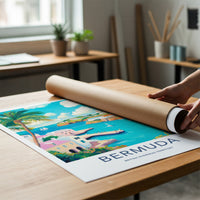 Bermuda Poster - United Kingdom Travel Art - Tropical Harbor View Wall Decor
