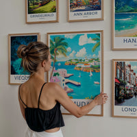 Bermuda Poster - United Kingdom Travel Art - Tropical Harbor View Wall Decor