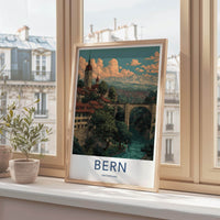 Bern Poster - Switzerland Framed Art - Alpine River City Wall Decor