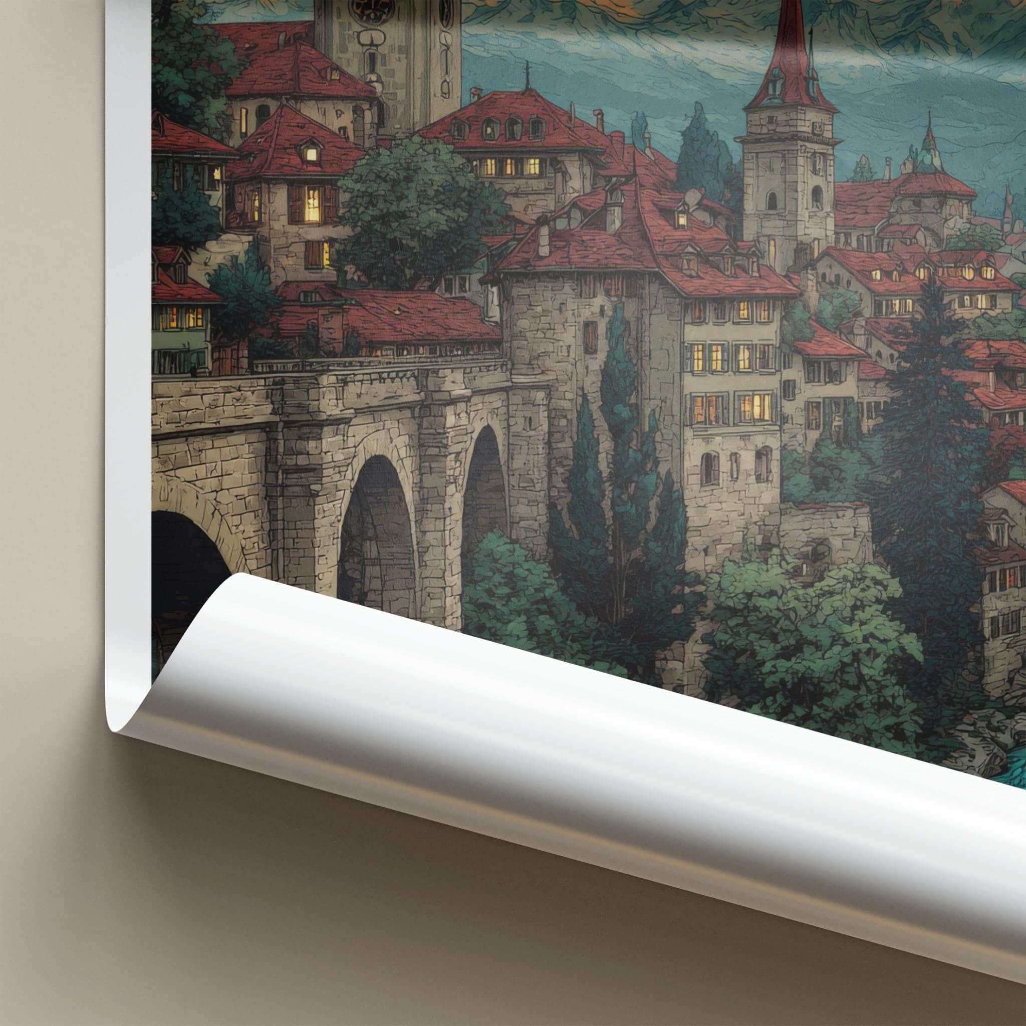 Bern Poster - Switzerland Scenic Art - Historic alpine charm Home Decor