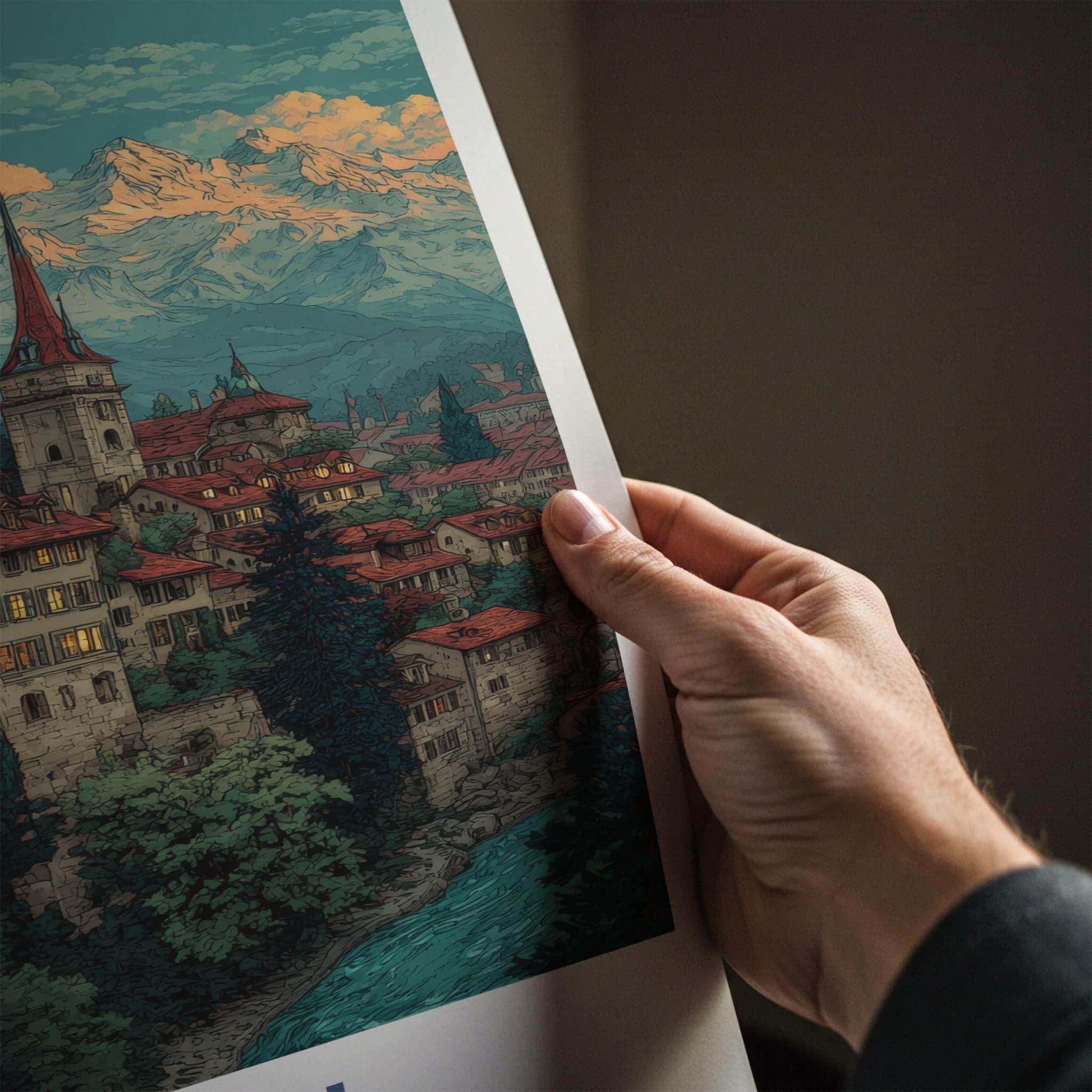 Bern Poster - Switzerland Scenic Art - Historic alpine charm Home Decor