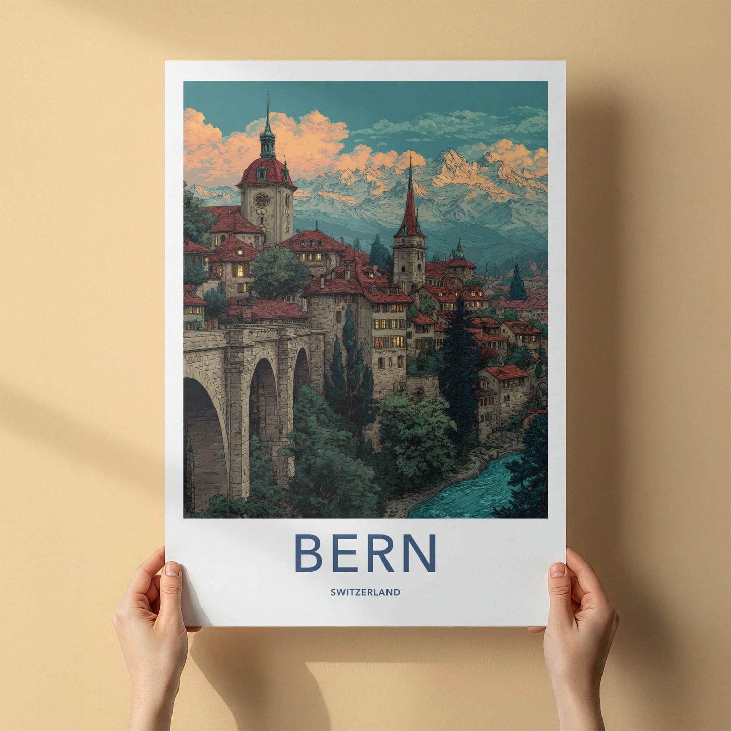 Bern Poster - Switzerland Scenic Art - Historic alpine charm Home Decor