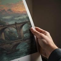 Bern Poster - Switzerland Travel Print - Historic bridge river Home Art