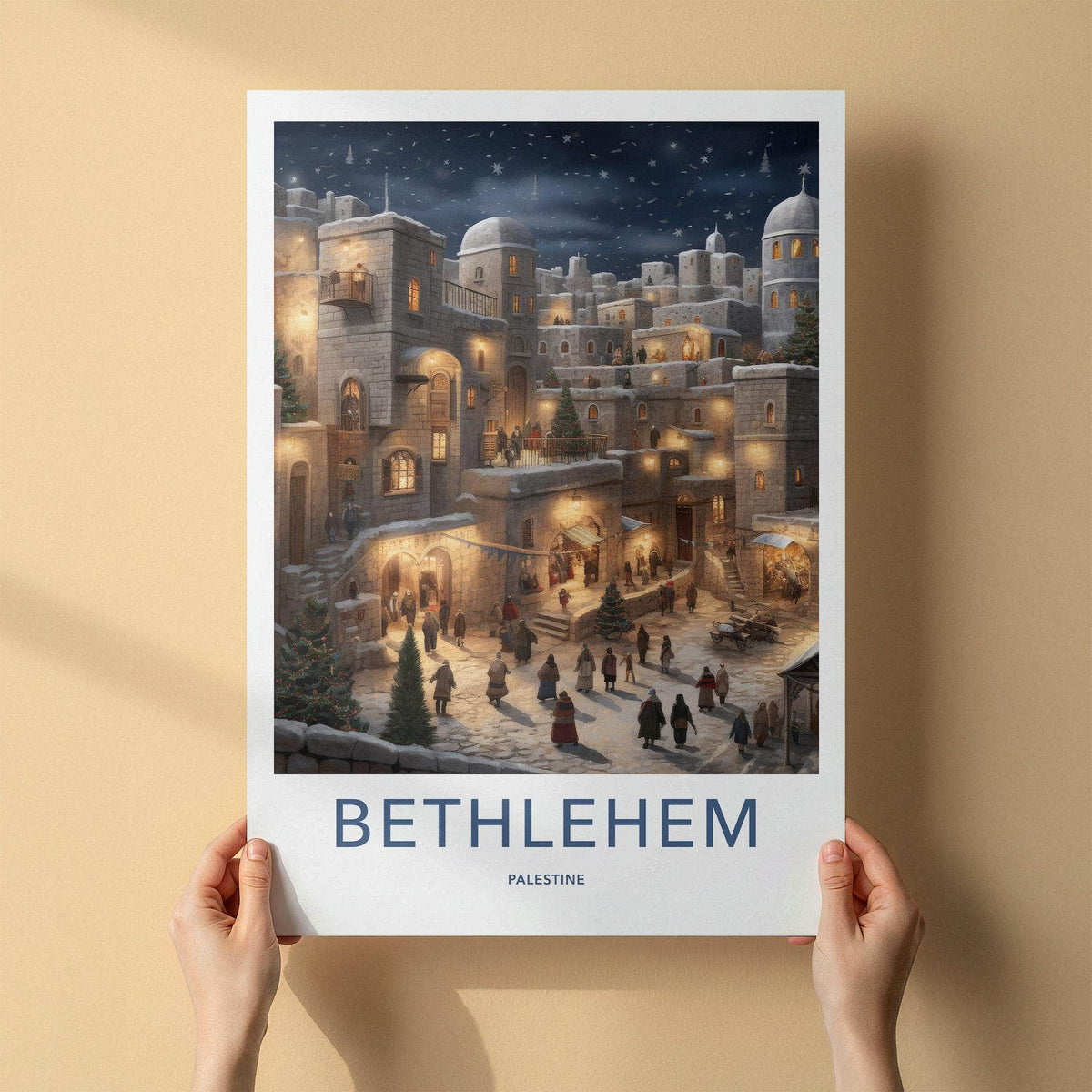 Bethlehem Wall Art - Historic City Poster with Ancient Architecture