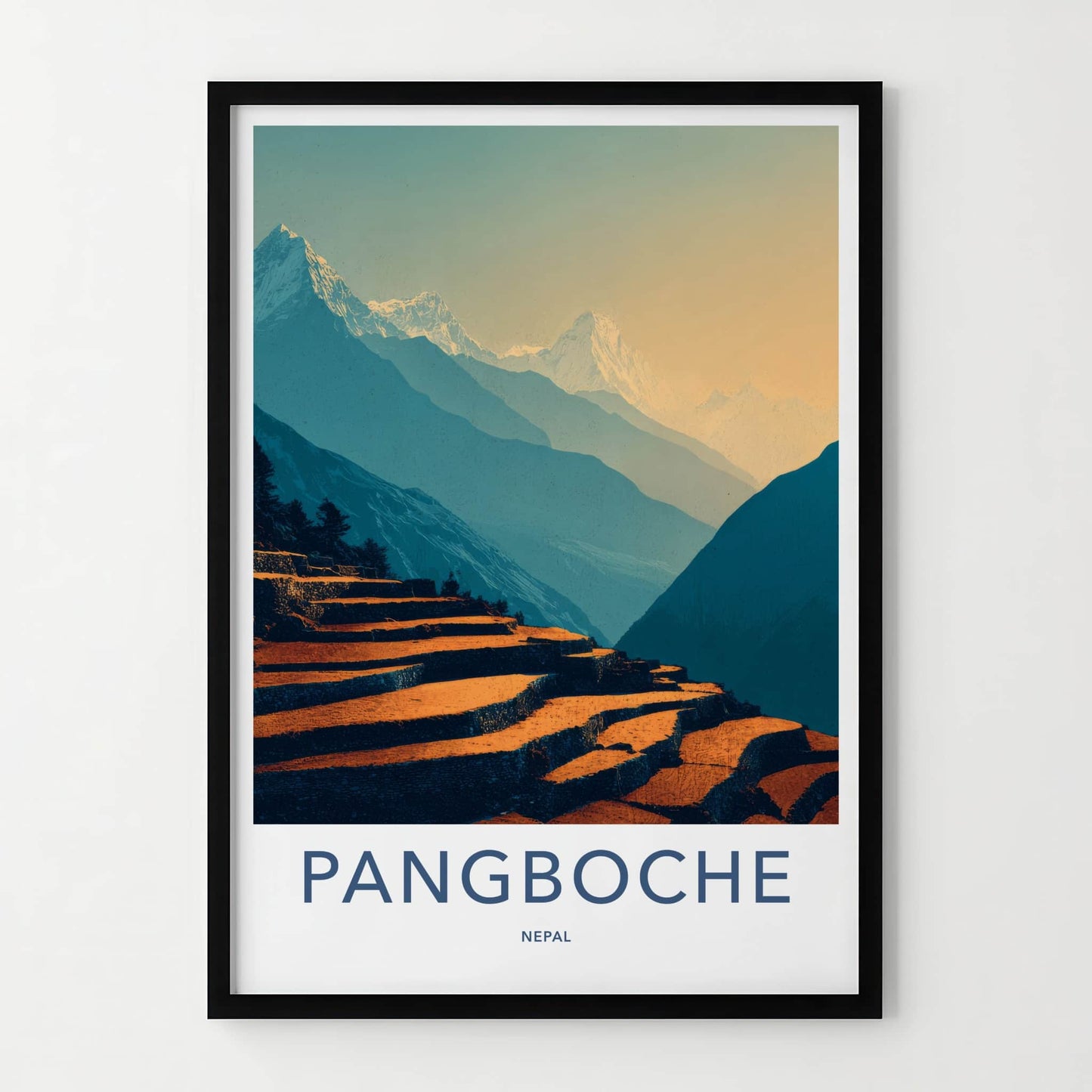 Pangboche Poster - Nepal Travel Art