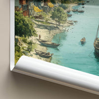 Bhagalpur Poster - India Travel Print - Bihar Lively river scene Wall Decor